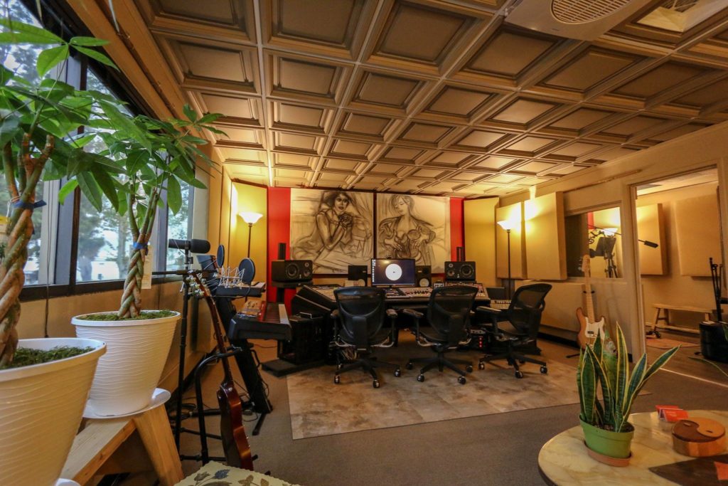 The OC Recording Company - Orange County Recording Studio - Ceilume Westminster Ceiling Tiles - Kira Fulks Art