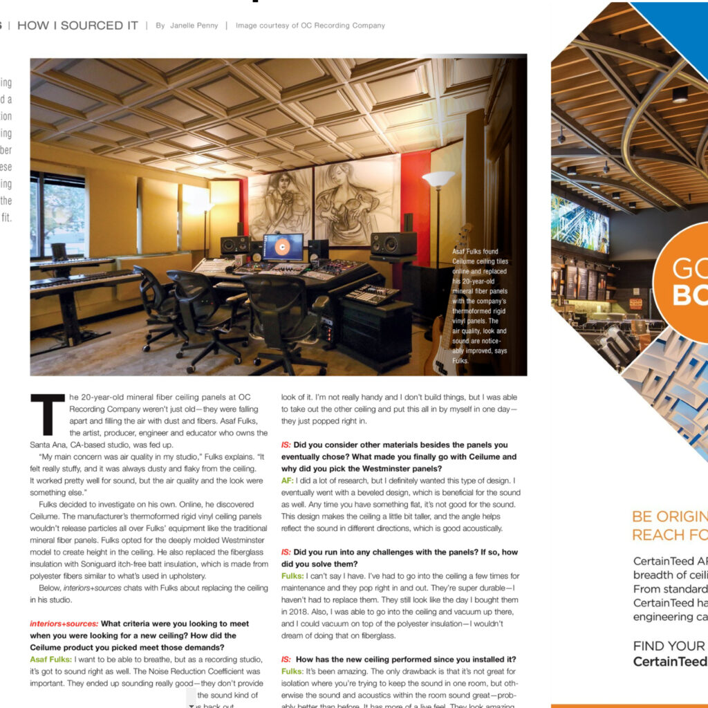Our new article in Interiors + Sources Magazine!